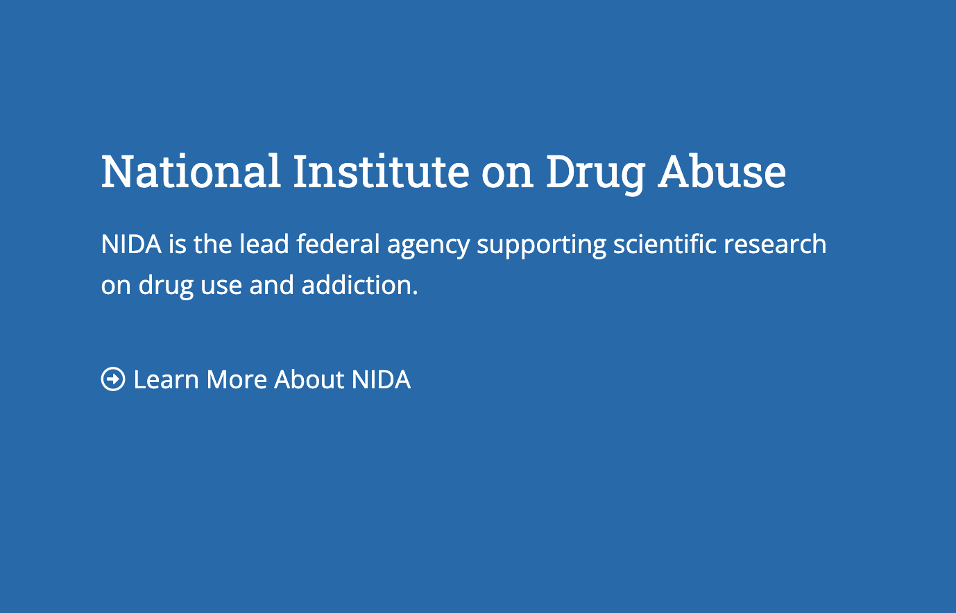 National Institute on Drug Abuse description